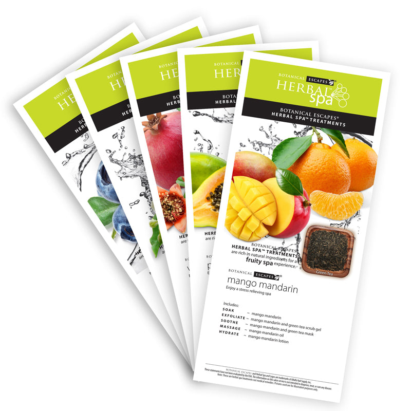 Herbal Spa Fruity-Tea Menu Card 5 pcs Set